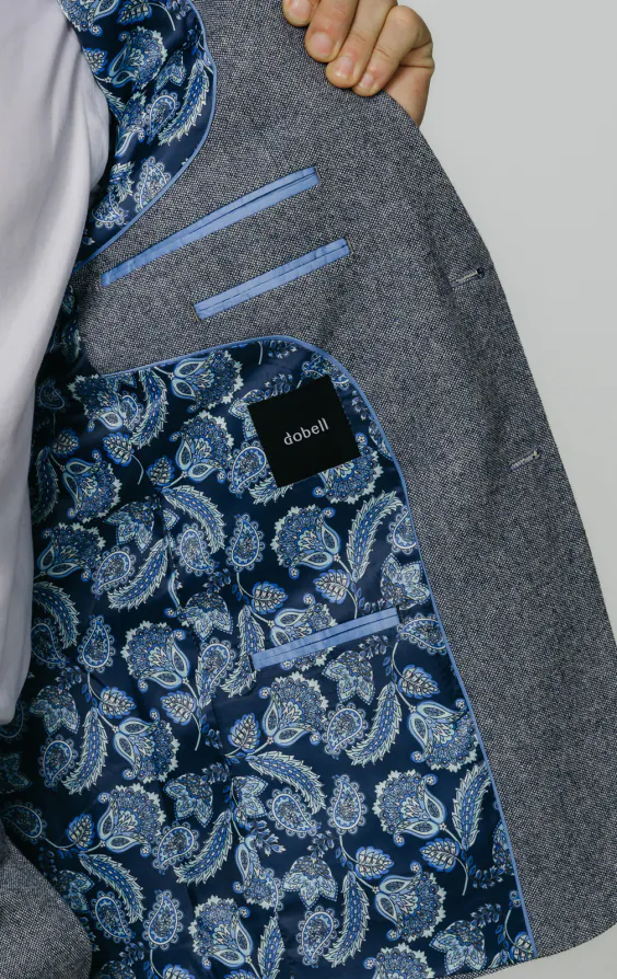 Blau Donegal Tweed Anzug - photo 4