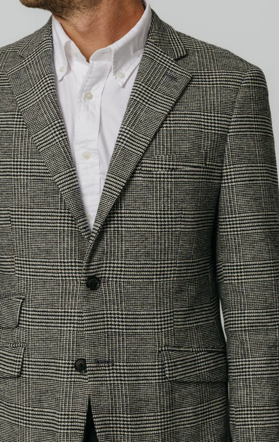 Schwarz und cremefarben Prince of Wales Tweed Karo Jackett - photo 3 Schwarz und cremefarben Prince of Wales Tweed Karo Jackett - photo 3