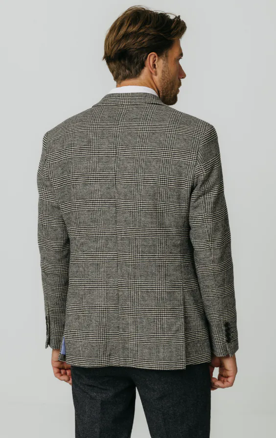 Schwarz und cremefarben Prince of Wales Tweed Karo Jackett - photo 5 Schwarz und cremefarben Prince of Wales Tweed Karo Jackett - photo 5