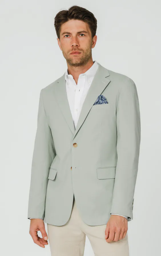 Salbeigrün Jacke aus Baumwoll-Twill Salbeigrün Jacke aus Baumwoll-Twill
