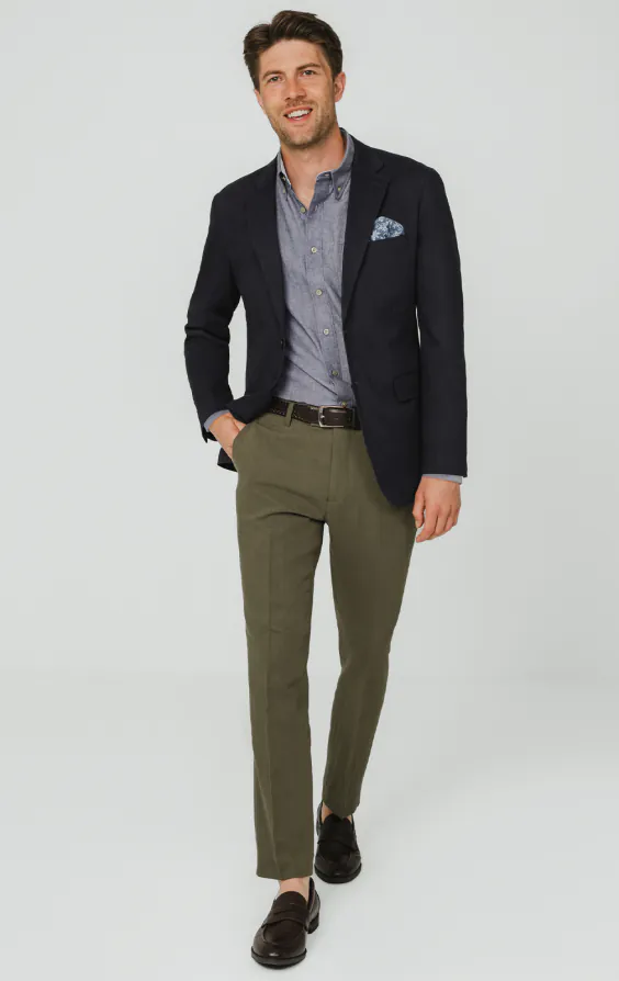 Marineblau Jacke aus Baumwoll-Twill - photo 1