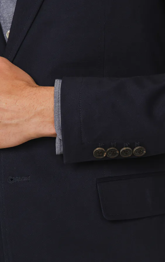Marineblau Jacke aus Baumwoll-Twill - photo 2
