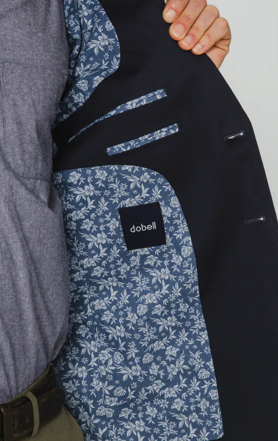 Marineblau Jacke aus Baumwoll-Twill - photo 4