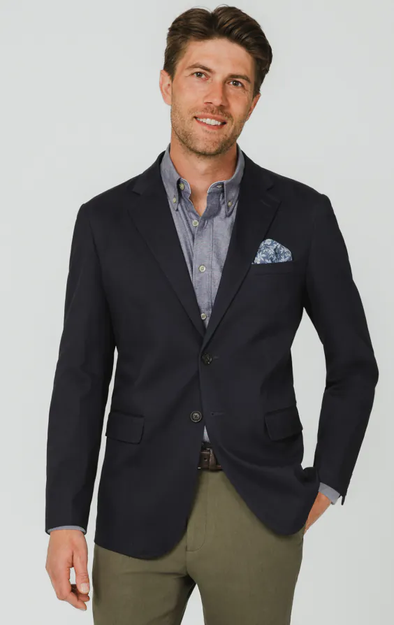 Marineblau Jacke aus Baumwoll-Twill