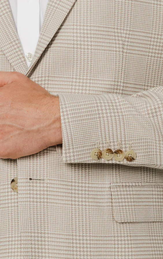 Beige Jacke mit Prince-of-Wales-Karomuster - photo 2 Beige Jacke mit Prince-of-Wales-Karomuster - photo 2