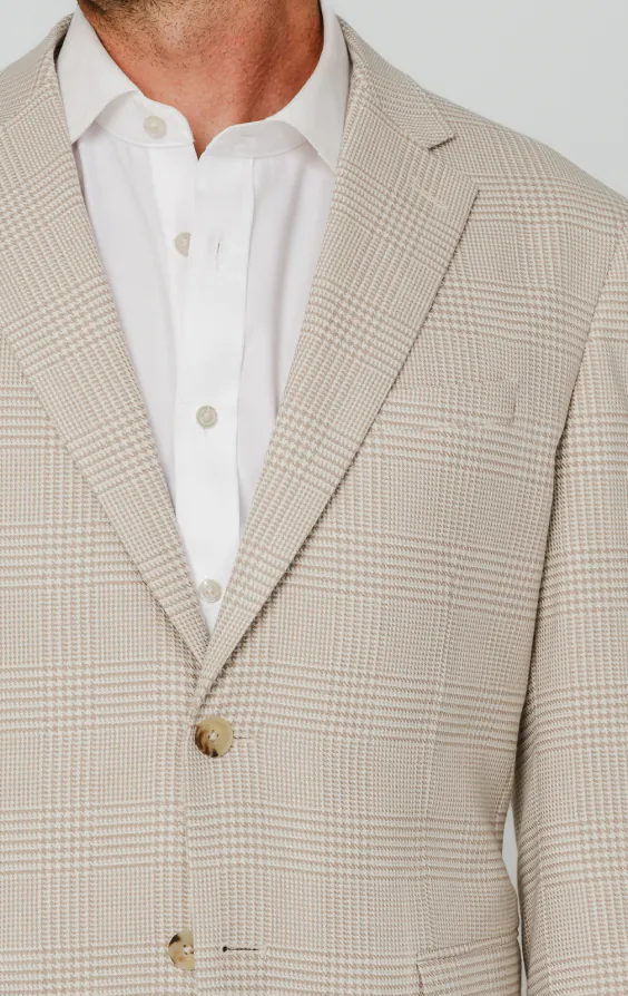 Beige Jacke mit Prince-of-Wales-Karomuster - photo 3 Beige Jacke mit Prince-of-Wales-Karomuster - photo 3