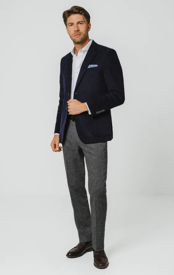 Marineblau Feincord Jacke - photo 1
