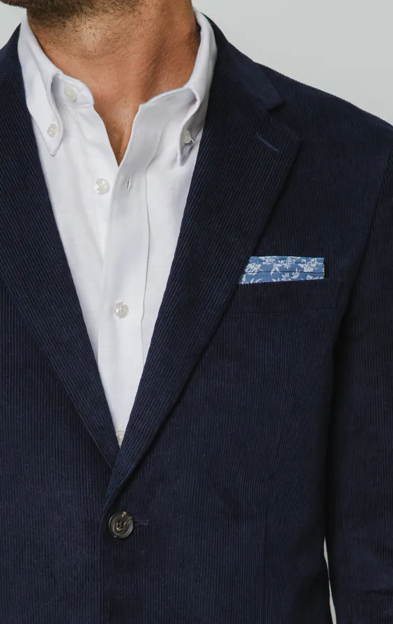 Marineblau Feincord Jacke - photo 3