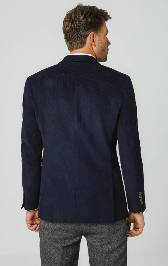 Marineblau Feincord Jacke - photo 5