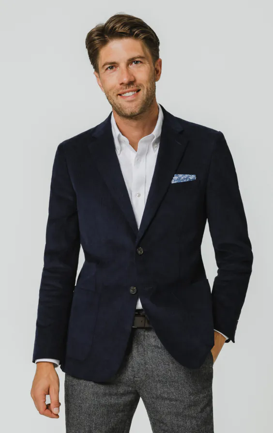 Marineblau Feincord Jacke