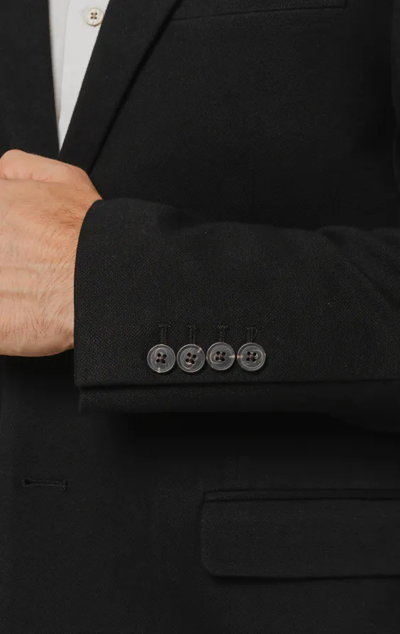 Schwarze Jacke aus Baumwollpiqué - photo 2