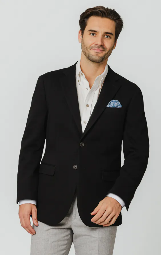 Schwarze Jacke aus Baumwollpiqué