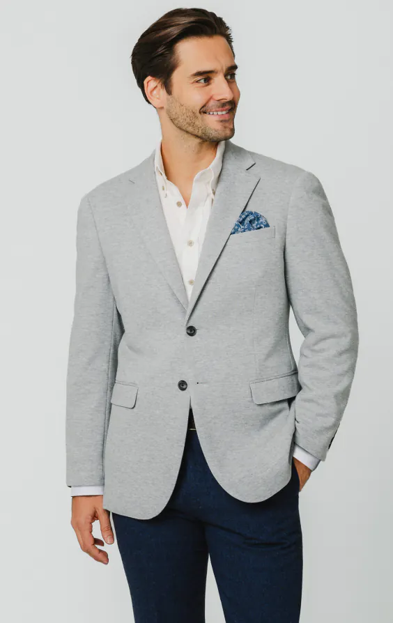 Graue Jacke aus Baumwollpiqué Graue Jacke aus Baumwollpiqué