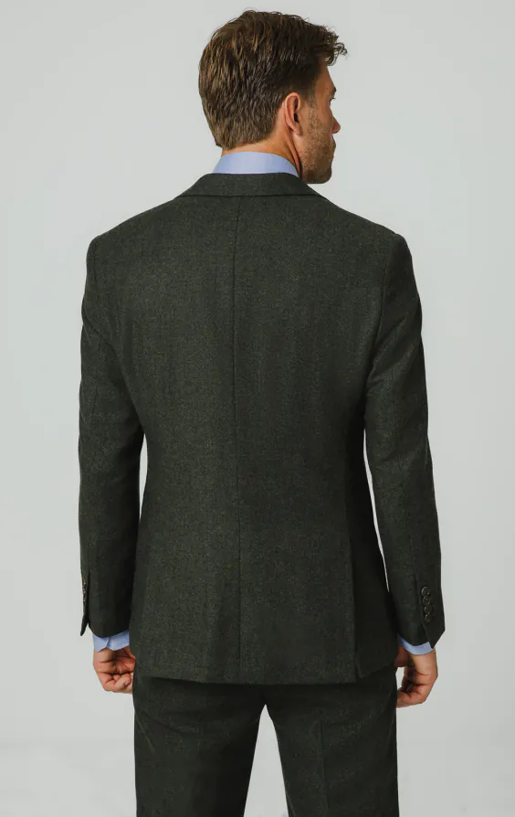 Dunkelgrün Fischgrätenmuster Tweed Anzug - photo 5 Dunkelgrün Fischgrätenmuster Tweed Anzug - photo 5