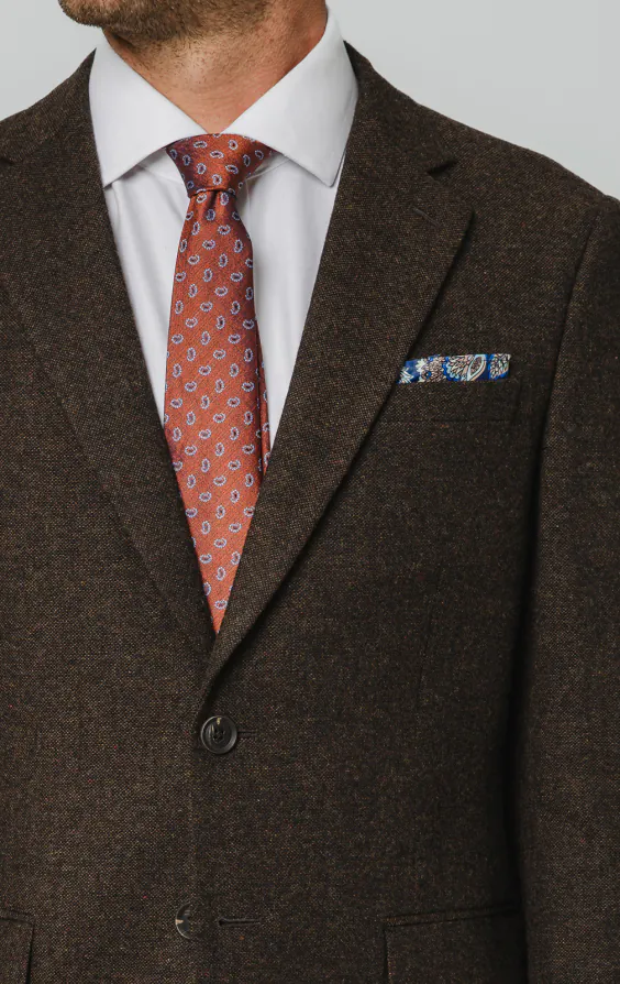 Dunkelbraun Donegal Tweed Anzug Jackett - photo 3