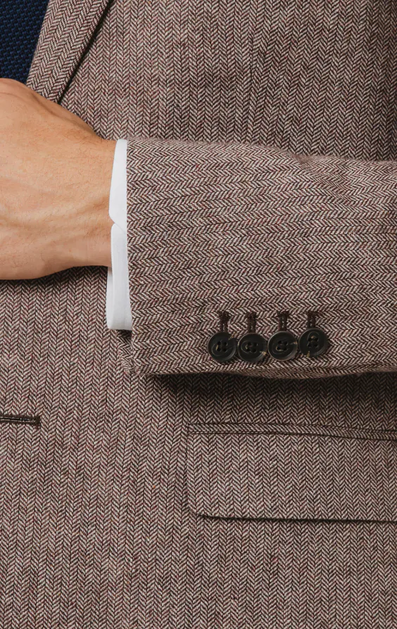 Rotholz Fischgrätenmuster Tweed Anzug - photo 2 Rotholz Fischgrätenmuster Tweed Anzug - photo 2