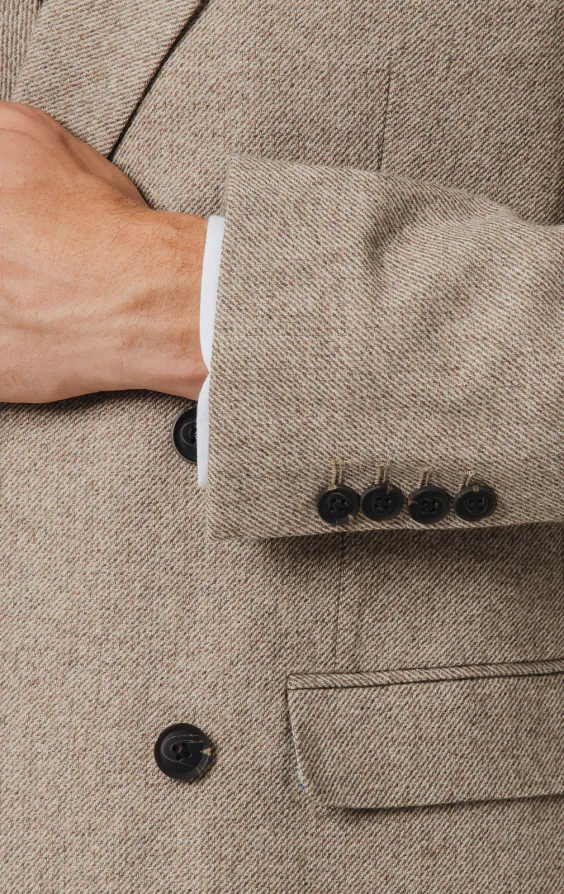 Kamelbraun Twill Tweed Anzug Jackett - photo 2