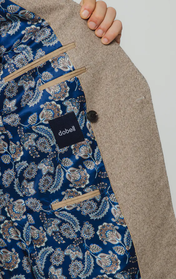 Kamelbraun Twill Tweed Anzug Jackett - photo 4