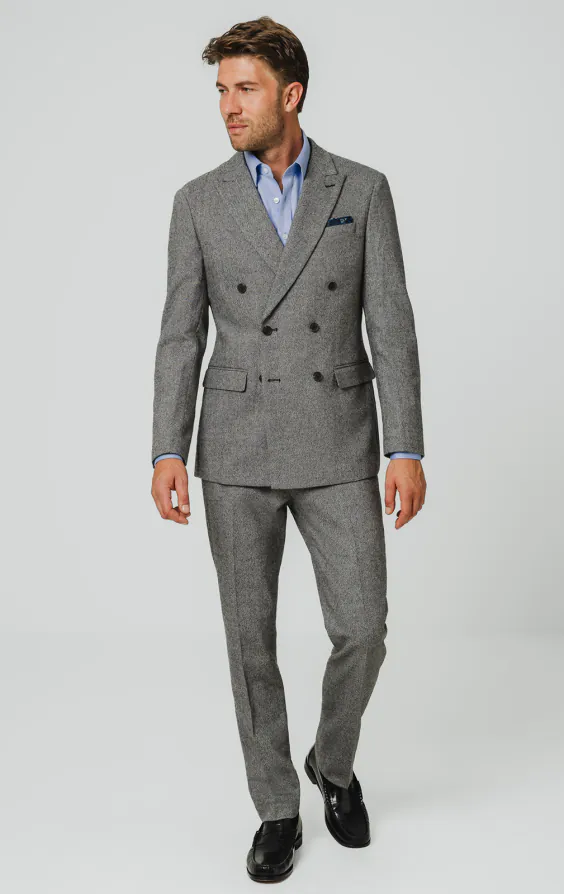Grau Twill Tweed Anzug Jackett - photo 1