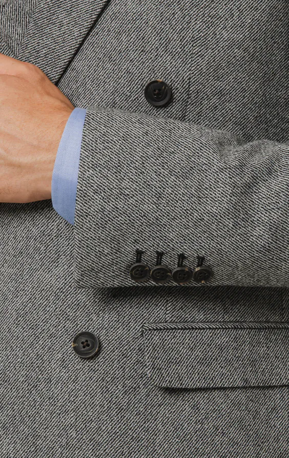 Grau Twill Tweed Anzug Jackett - photo 2