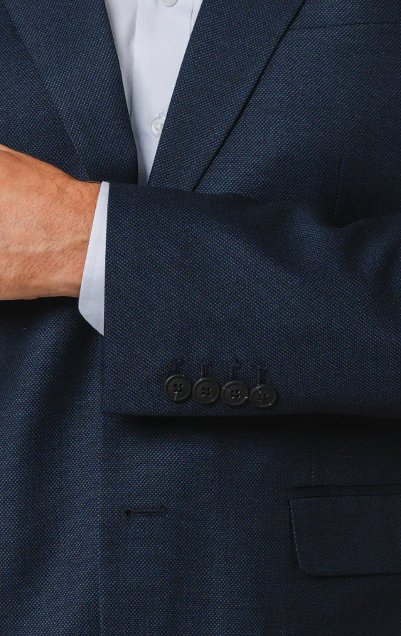 Marineblaues mit Birdseye-Muster Anzugjacke - photo 2 Marineblaues mit Birdseye-Muster Anzugjacke - photo 2