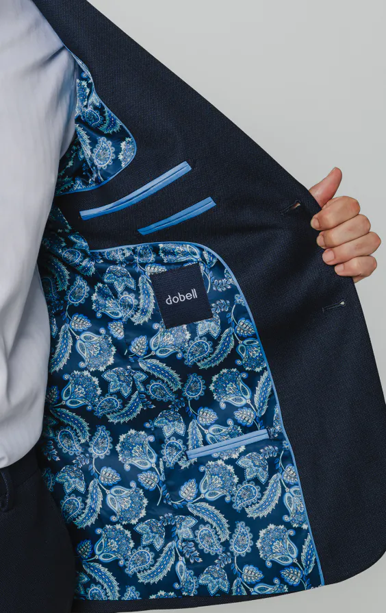 Marineblaues mit Birdseye-Muster Anzug - photo 4 Marineblaues mit Birdseye-Muster Anzug - photo 4