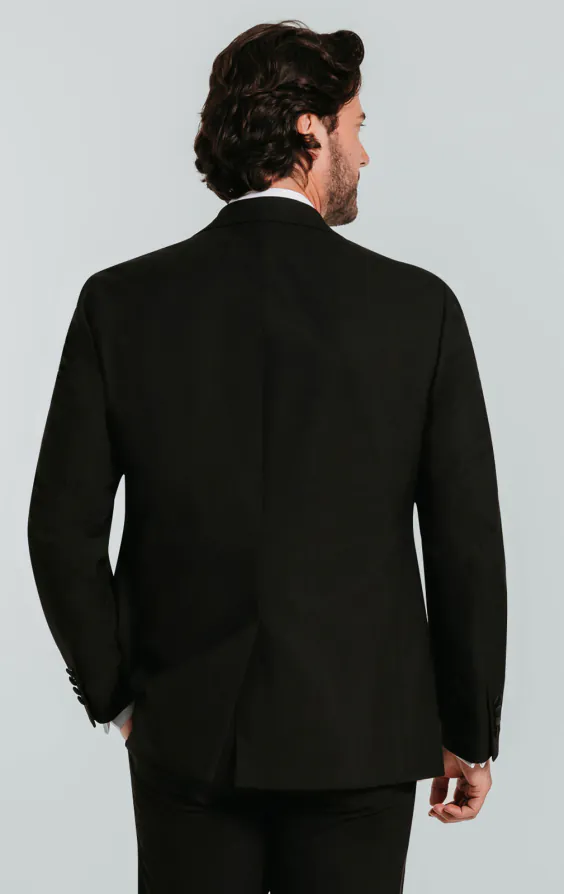 Schwarzer Smoking Jackett mit Fallendes Revers - photo 4