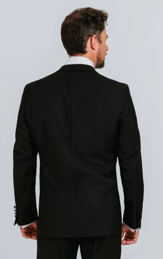 Schwarzer Smoking, 1 Knopf, Fallendes Revers, 100% Wolle - photo 1 Schwarzer Smoking, 1 Knopf, Fallendes Revers, 100% Wolle - photo 1