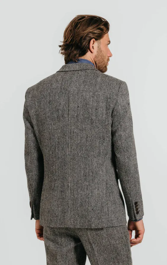 Harris Tweed Jackett, Grau, Fischgrätenmuster - photo 1 Harris Tweed Jackett, Grau, Fischgrätenmuster - photo 1