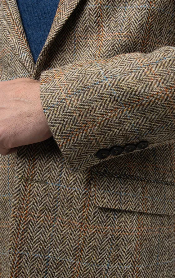 Harris Tweed Jackett, Braun, Karomuster | Dobell