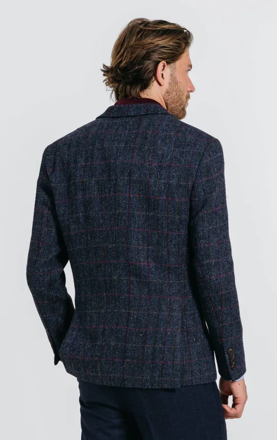 Harris Tweed Blazer, Dunkelblau, Karomuster - photo 1 Harris Tweed Blazer, Dunkelblau, Karomuster - photo 1