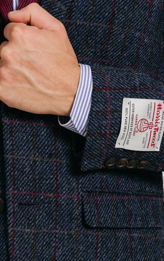 Harris Tweed Blazer, Dunkelblau, Karomuster - photo 2 Harris Tweed Blazer, Dunkelblau, Karomuster - photo 2