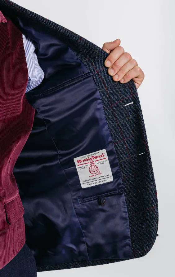 Harris Tweed Blazer, Dunkelblau, Karomuster - photo 4 Harris Tweed Blazer, Dunkelblau, Karomuster - photo 4