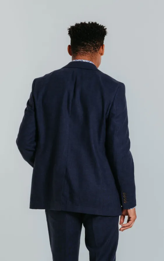 Leinen Blazer, Marineblau - photo 1