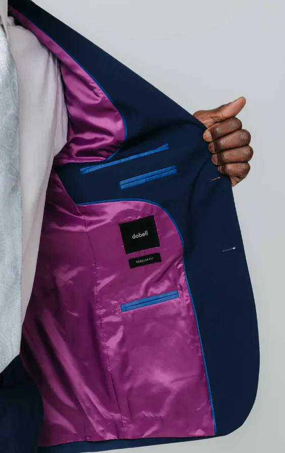 Dobell Blau Anzug Jacket - photo 4