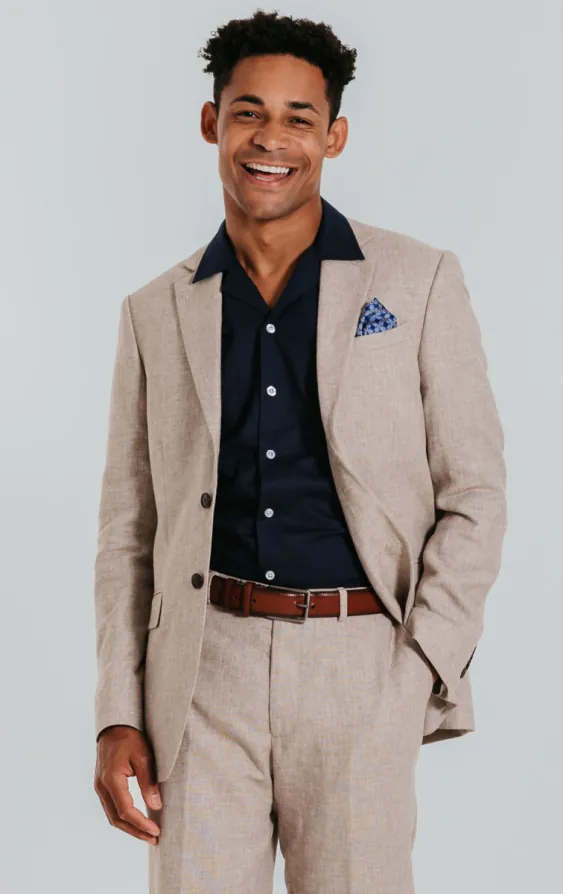 Leinen Blazer, Sandfarben Leinen Blazer, Sandfarben