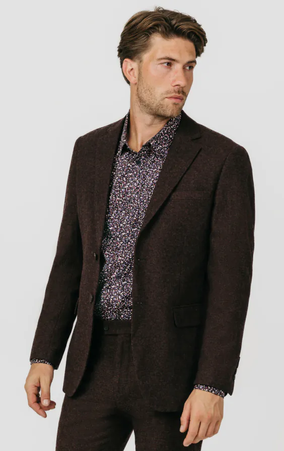 Donegal Tweed Jackett, Weinrot Donegal Tweed Jackett, Weinrot