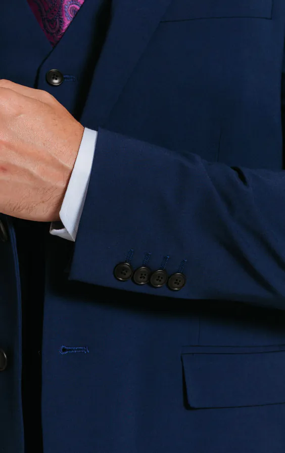 Dobell Blau Slim-Fit Anzug Jackett - photo 2