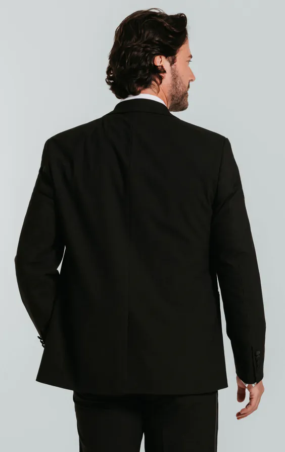 Dobell Schwarzer Slimfit Smoking Jackett mit Steigendem Revers - photo 1 Dobell Schwarzer Slimfit Smoking Jackett mit Steigendem Revers - photo 1