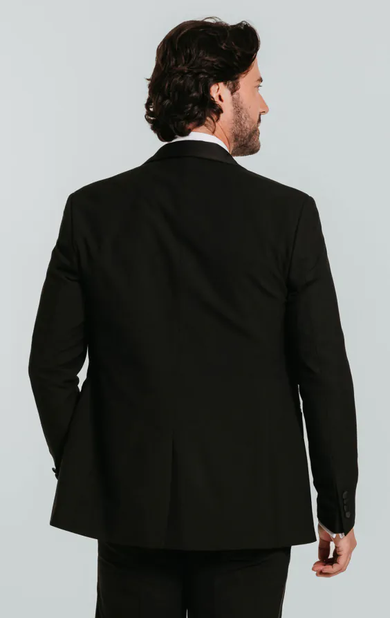 Schwarzer Slimfit Smoking mit Schalkragen, 3-Teilig - photo 3 Schwarzer Slimfit Smoking mit Schalkragen, 3-Teilig - photo 3