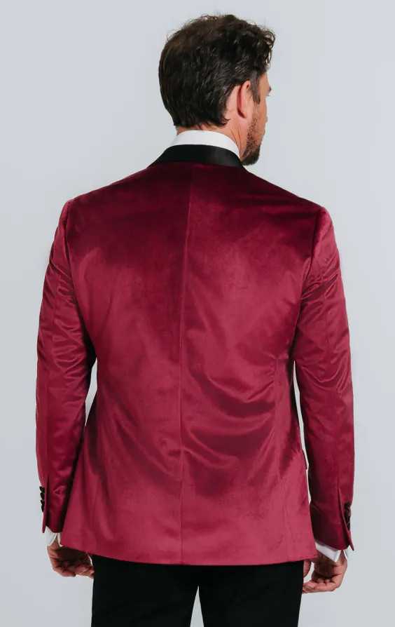 Jackett, Slim-Fit, Weinrot, Samt - photo 1 Jackett, Slim-Fit, Weinrot, Samt - photo 1