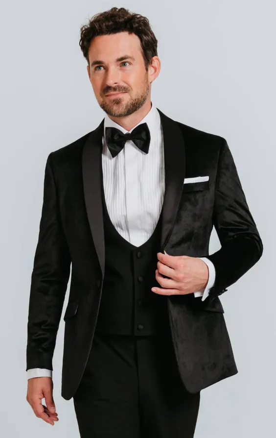 Jackett, Slim Fit, Schwarz, Samt Jackett, Slim Fit, Schwarz, Samt