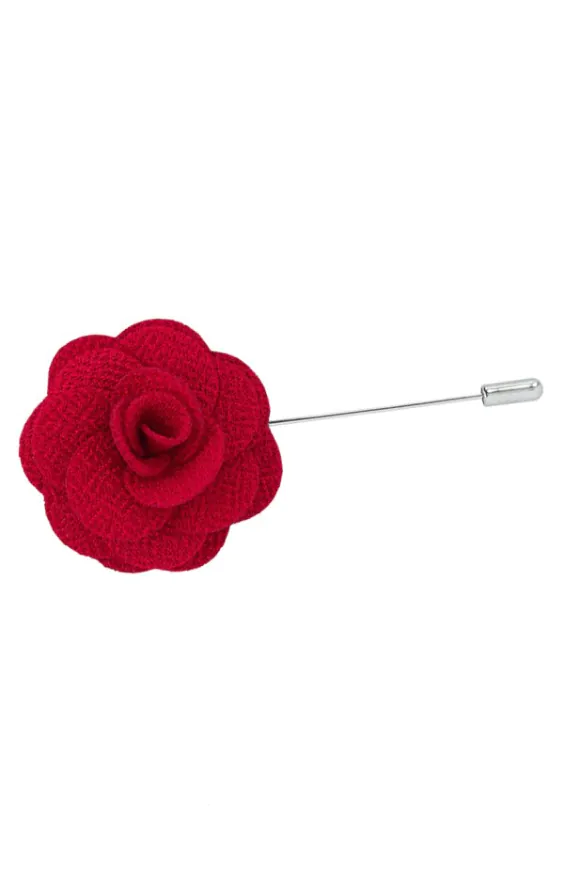Reversnadel, Blumenmotiv, Rot