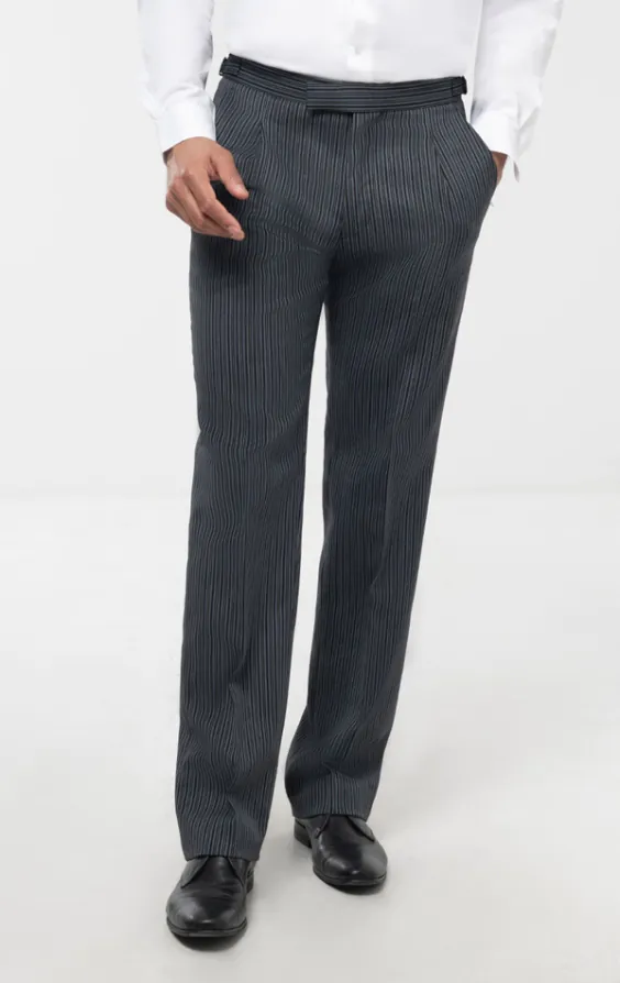 Schwarz Cut-Anzug, Fischgrätenmuster, mit schwarz-grau Hose - photo 6