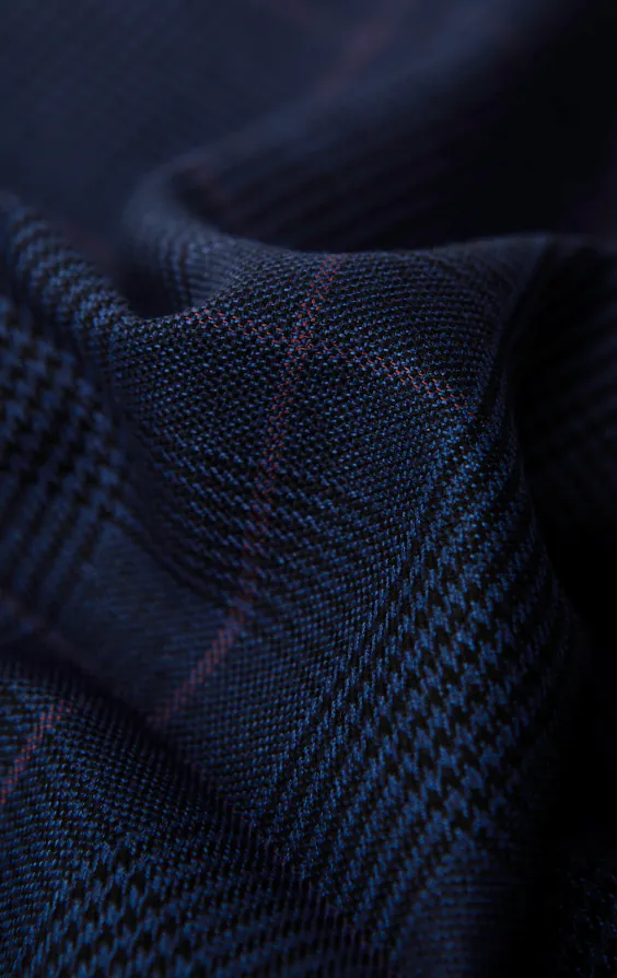 Dobell Anzug Hose, Marineblau mit Rosa Kariert - photo 3