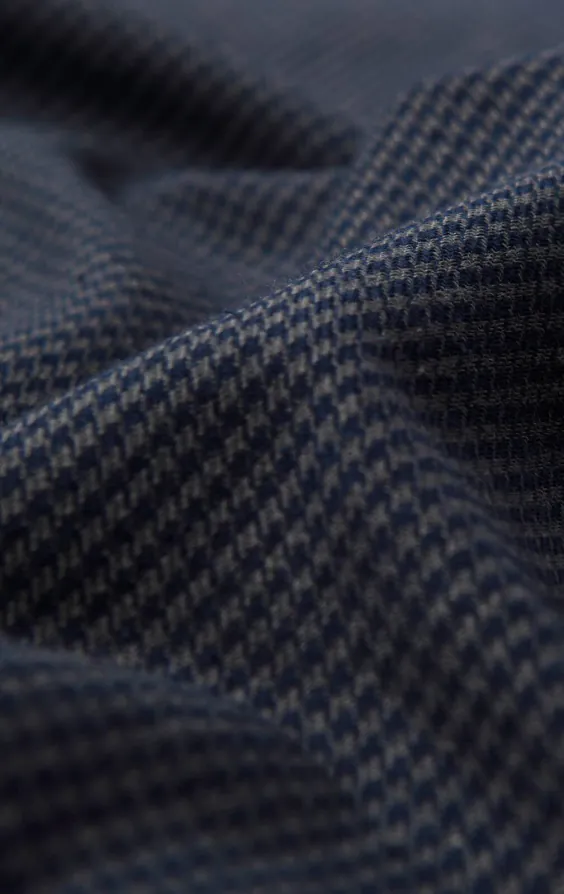 Marineblaue Jacke mit Hahnentrittmuster - photo 6