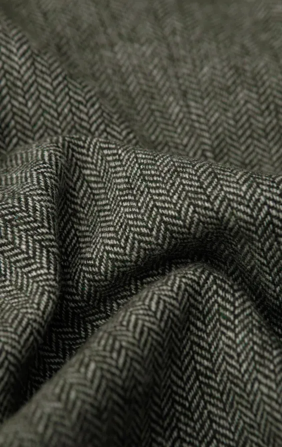 Salbeigrün Fischgrätenmuster Tweed Anzug Weste - photo 3