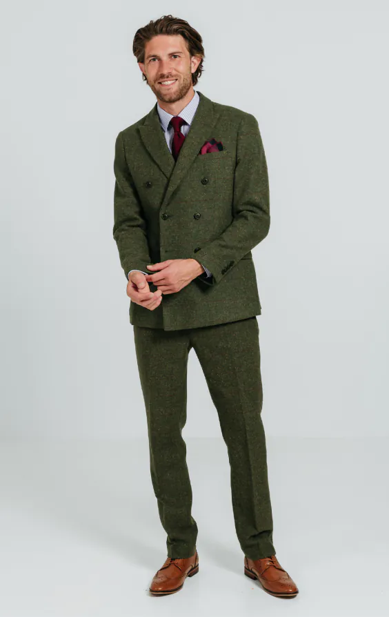 Grün Großes Karo Tweed Zweireihig Anzug - photo 1 Grün Großes Karo Tweed Zweireihig Anzug - photo 1