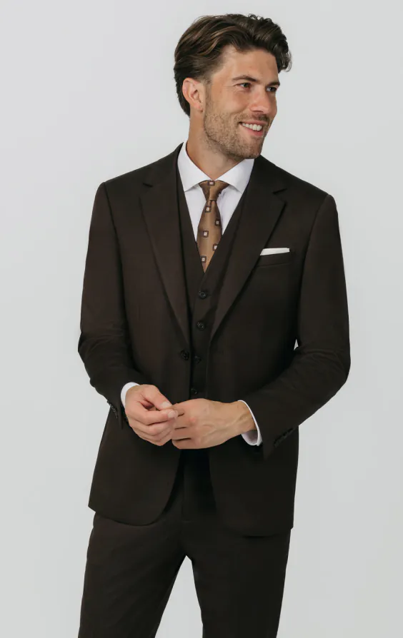 Braun Twill 3-Teilig Anzug Braun Twill 3-Teilig Anzug