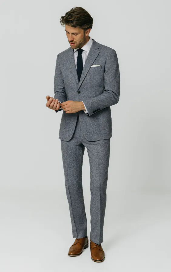 Blau Donegal Tweed Anzug - photo 1